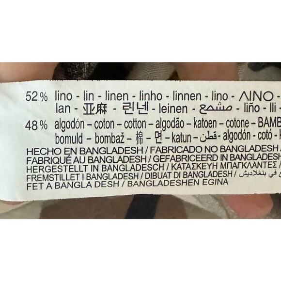 Zara Women’s Size XS Camo Print Linen Blend Dress Sundress Vacation Travel Light - Picture 7 of 7